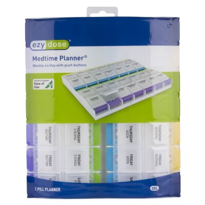 Ezy Dose Push Button Pill Remind 7 day XL Medtime