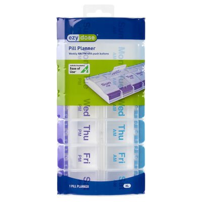 Ezy Dose Push Button Pill Reminder 7 day XL AM/PM